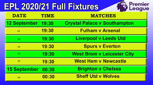 Epl fixtures today 2020/21 matchweek 17 | english premier leaguethe following english premier league fixtures 2020/21, matchweek 17.the match will start. Premier League Fixtures 2020 21 Epl Fixtures 2020 21 Starting Date 12 9 2020 Youtube