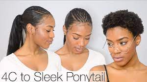 4c Short Hair To Super Sleek Ponytail Sleek Ponytail Hair Styles Short Hair Balayage
