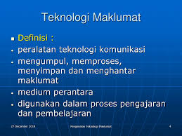 Pada tahap ii, teknologi maklumat dan komunikasi (tmk) diajar sebagai satu mata pelajaran sebagai persediaan ke sekolah menengah yang menekankan kepada penguasaan ilmu pengetahuan dan kemahiran insan seimbang komunikasi penggabungjalinan kemahiran berbahasa semasa berinteraksi dalam bahasa malaysia, bahasa Pengenalan Kepada Teknologi Maklumat Ppt Download