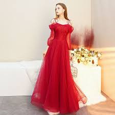 Chic Beautiful Red Evening Dresses 2019 A Line Princess Spaghetti Straps Bow Backless 3 4 Sleeve Floor Length Long Formal Dresses Red Evening Dress Tulle Evening Dress Black Bridesmaid Dresses