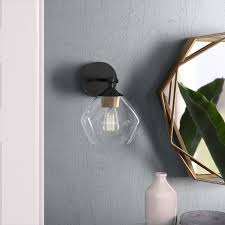 Anastasia 1 light wall sconce with clear glass shade and curved frame. Large Wall Sconce Wayfair