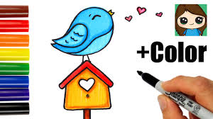 How To Draw Color A Bird On A Birdhouse Easy Youtube How to drawing birdhouse this video is good to learn drawing. how to draw color a bird on a birdhouse easy