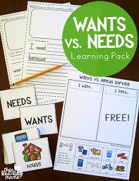 Wants Vs Needs Learning Pack Free This Reading Mama