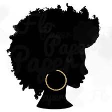 Afro Silhouette Png Gold Hoops Clip Art Black Natural Hair Png Etsy Black Women Art Black Art Painting Black Art Pictures