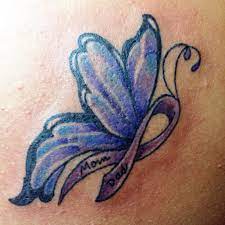 Pin By April Roach On I Want This Cancer Ribbon Tattoos Cancer Tattoos Purple Ribbon Tattoos