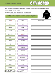 Oxymoron Grade R Worksheets Worksheets Free Teacher Printable