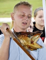 Students study with representatives from Nebraska Game and Parks Commission