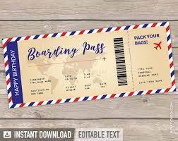 5 free boarding pass templates for gifts. Boarding Pass Gift Ticket Travel Voucher Template My Party Design