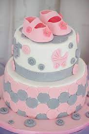 Baby Shower Pink And Grey Baby Shower Cake Made For A Friends Baby Shower Baby Shower Cake Designs Baby Shower Cakes Shower Cakes
