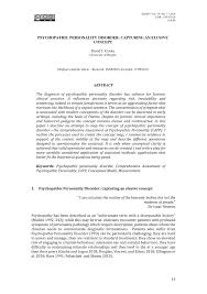 Pdf Psychopathic Personality Disorder Capturing An Elusive Concept