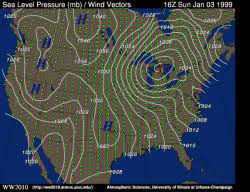 Wind And Weather Map Pressure And Wind Vectors: