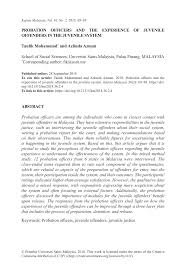 4inistry of home affairs, malaysia). Pdf Probation Officers And The Experience Of Juvenile Offenders In The Juvenile System