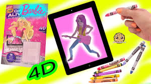 Each action coloring page character has its own unique animation within the app that kids can activate by tapping on their phones or tablets. Does It Work Barbie Comes Alive In 4d On Ipad From Crayola Coloring Art Book Cookieswirlc Youtube