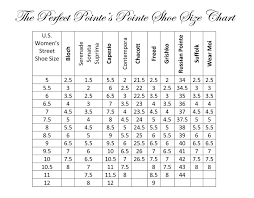 Pointe Ballet Shoe Sizing Guide For The Top Brands Dance Shoes Grishko Ballerina Girl Size Chart