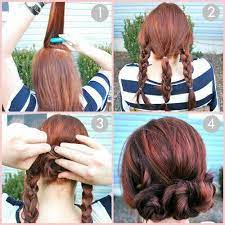 Simple Braided Bun Four Steps Tease Backcomb Twist Hair Styles Long Hair Styles Hair Beauty