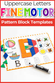 free printable uppercase alphabet pattern block letters
