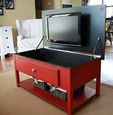 Tv In Flip Up Coffee Table Cute For Small Apartments Home Diy Home Home Decor