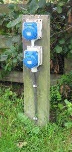 On Site Electric Hook Up Campsite Setup Rv Travel Trailers Travel Trailer
