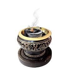 Burning resin incense is a great way to fill your home with fragrance. Buy Aromatika Brass Burner Used To Burn Incense Charcoal Sambrani Dhoop Resin With Wooden Coaster To Hold The Burner Online In Indonesia B075fn48fh