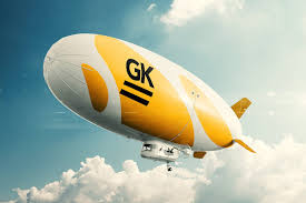 Realistic 3d Zeppelin Dirigible Zeppelin Creative Typography Design Mocking