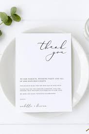 Evelyn Table Thank You Card Printable Place Setting Thank You Card Wedding Thank You Card Reception Thank You Template Modern Script In 2021 Wedding Thank You Cards Wedding Thank You Thank