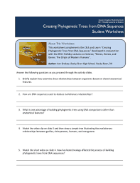 Creating Phylogenetic Trees From Dna Sequences Answers Fill Online Printable Fillable Blank Pdffiller