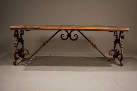 Trendy oval coffee table with unique oxidized copper top and wrought iron legs mexports by susana. Ornate Wrought Iron Wood Coffee Table 1stdibs Com Iron Coffee Table Wrought Iron Table Legs Wrought Iron Dining Table