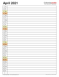 These free april calendars are.pdf files that download and print on almost any printer. April 2021 Calendar Templates For Word Excel And Pdf