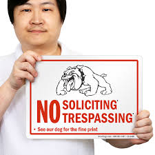 Create a totally unique work of art from your photos or designs with woodsnap's wood wall art. No Soliciting Trespassing See Our Dog For Fine Print Sign Sku S2 0380