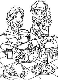 Holly Hobbie And Amy Having A Family Picnic Coloring Pages Netart Disney Coloring Pages Cute Coloring Pages Tangled Coloring Pages