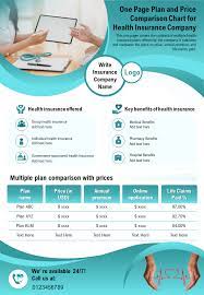 Business owners say finding the right health insurance is one of the most challenging tasks of running their. One Page Plan And Price Comparison Chart For Health Insurance Company Report Infographic Ppt Pdf Document Powerpoint Slides Diagrams Themes For Ppt Presentations Graphic Ideas