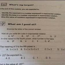 So in the expression xy4, only the y is affected by the 4. 1 How Do You Write Ten Cube In Exponential Notation A 10 3 B 10 2 C 3 10 D 3 3 Brainly Ph