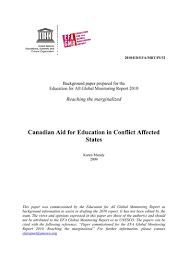 Canadian Aid For Education In Conflict Affected States Unesco Digital Library