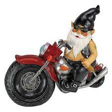 Axle Grease The Biker Gnome Figurine Biker Gnomes Garden Gnomes Statue Gnome Garden