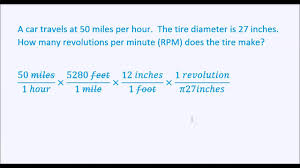 Conversions Miles Per Hour To Revolutions Per Minute Youtube
