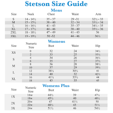 Stetson Size Chart Excel Stack Columns