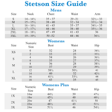 stetson size chart excel stack columns