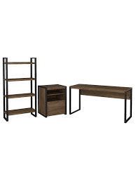 Three open shelves are perfect for legal size, letter size and a4 size files this printer stand can be used as a file cabinet, storage cabinet, bookcase. Bush Furniture Latitude 60 W Writing Desk With Printer Stand And Etagere Bookcase Rustic Brown Embossed Standard Delivery Office Depot
