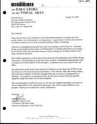 I don't know about you, but over my years teaching it grew from writing letters for the faithful few art stars who were going on to study art in college to students who were. Letter From Bill Mccarter To Deborah Howes January 16 1997 Unt Digital Library