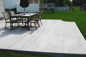 Look through patio pictures in different colors and styles and when you find a concrete. Concrete Patios Decks Beautiful Backyard Living