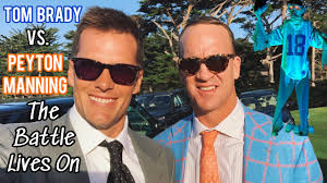 The scoreboard reads tom brady 10, peyton manning. Tom Brady Vs Peyton Manning The Battle Lives On Youtube