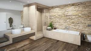 Naturliche Materialien Wie Holz Und Natursteine Sowie Auch Warme Farben Erzeugen Eine Gem Badezimmer Beispiele Badezimmer Naturstein Badezimmerideen