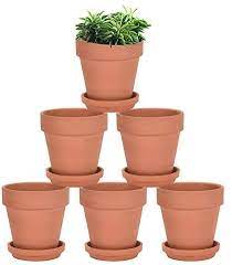 But, terracotta pots also absorb fertilizers, as well as salts and other chemicals that are commonly found in tap water. Amazon Com 4 Inch Terra Cotta Pots With Saucer 6 Pack Clay Flower Pots With Drainage Great For Plants Crafts Wedding Favor 4 Inch Kitchen Dining