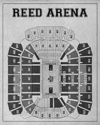 Vintage Print Of Reed Arena Seating Chart Blueprint By