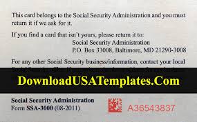 Back of ssn card template. Social Security Card Template Ssn Editable Psd Software