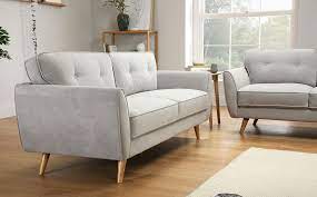 Harlow Dove Grey Plush Fabric 3 Seater Sofa Furniture Choice White Sofa Living Room Grey 3 Seater Sofa Furniture