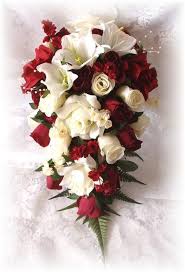 White flowers go great with all dress colors. Wedding Bouquets Bridal Silk Flowers 21pc Burgundy Cream Ivory Roses Lilies Cascade Boutonnieres Bri Flower Bouquet Wedding Navy Wedding Flowers Bridal Bouquet