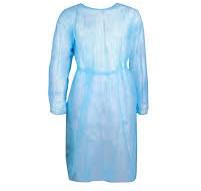 Bata Desechable De Tela No Tejida PP Azul 25 g/m2 bolsa de 10 und.