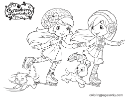 Strawberry shortcake characters coloring pages . Strawberry Shortcake And Blueberry Muffin Ice Skating Coloring Pages Strawberry Shortcake Coloring Pages Coloring Pages For Kids And Adults