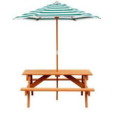 Gorilla Playsets Children S Picnic Table With Umbrella 02 3003 The Home Depot In 2020 Wooden Picnic Tables Picnic Table With Umbrella Kids Picnic Table